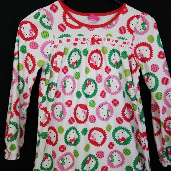 Hello Kitty Girl's White Pink Red Nightgown 10 - Picture 3 of 7